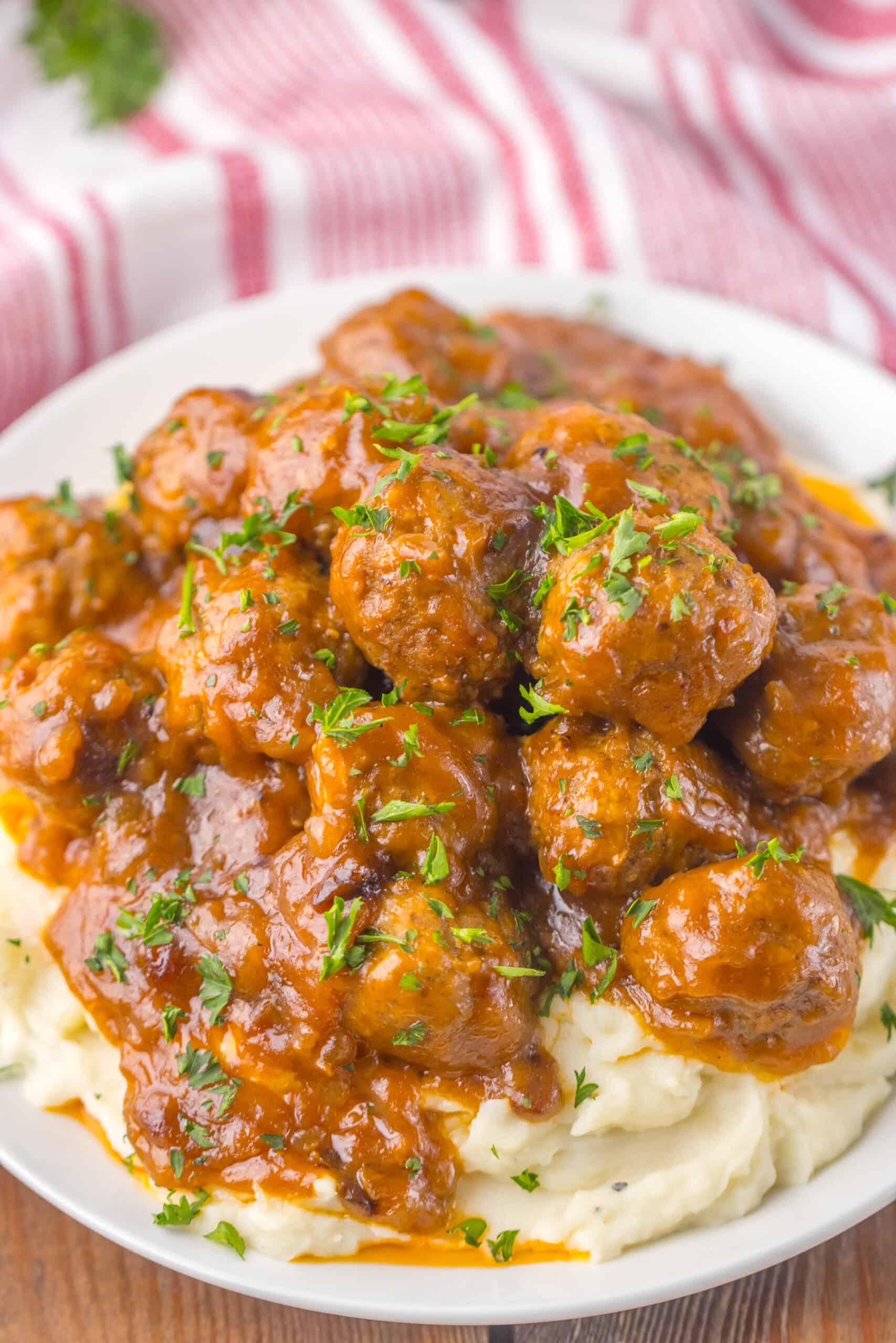 Slow Cooker Salisbury Steak Meatballs