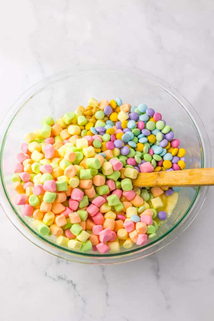 add in candy to chocolate