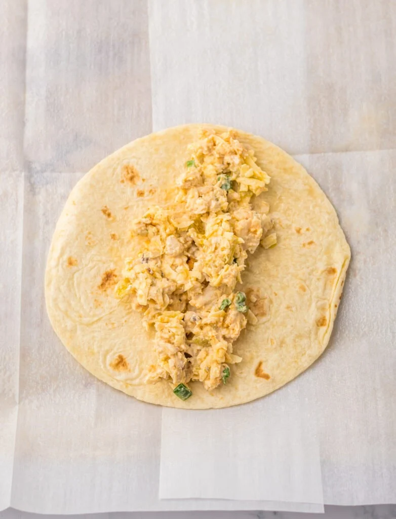 add filling to tortillas