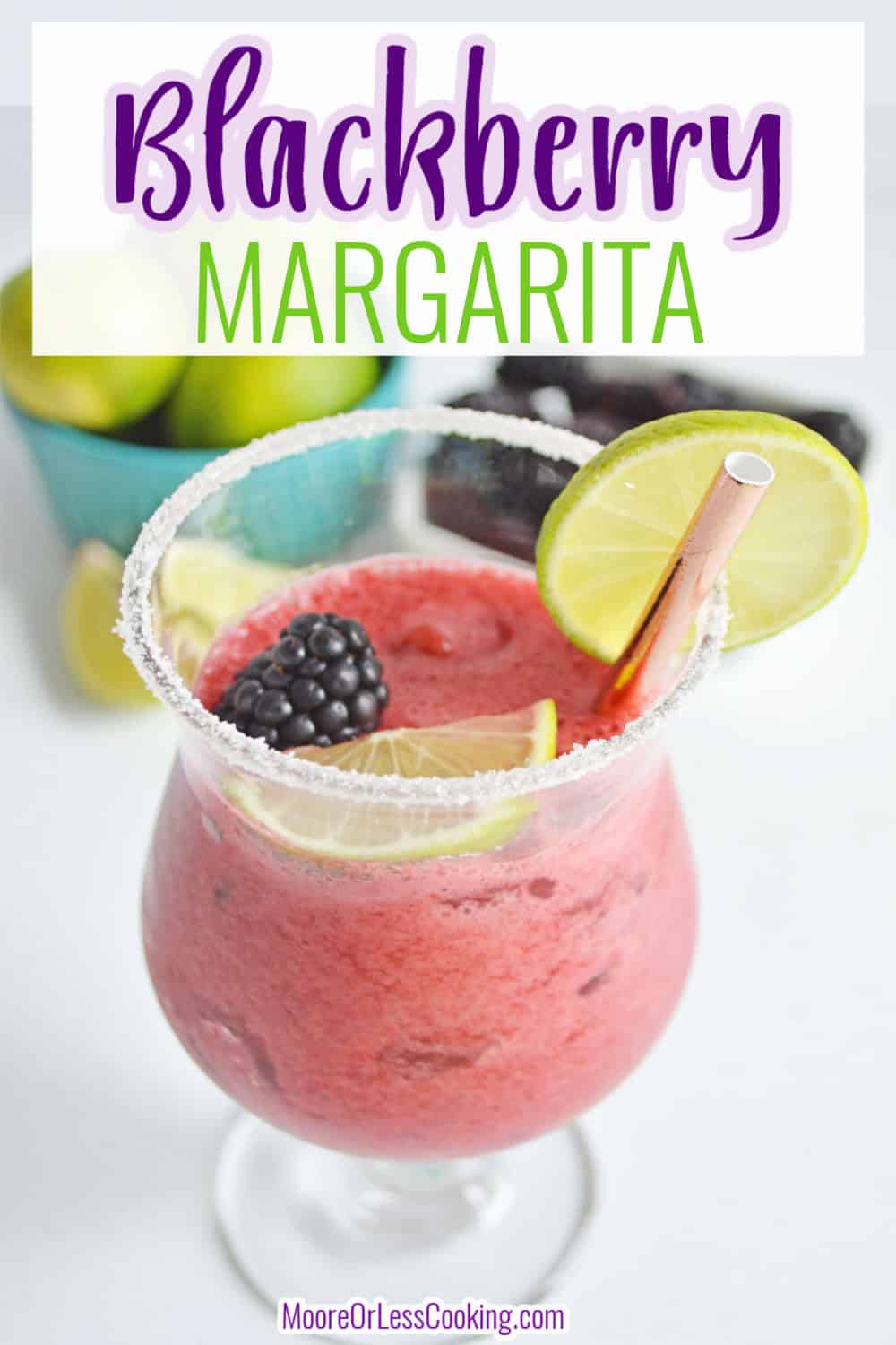 Warm weather is the perfect time to indulge in this easy summer drink that requires minimal ingredients. Fresh or frozen blackberries join with lime juice, tequila, water and sugar for a quick blend to achieve fruity goodness. It's also an easy cocktail to make in batch form for parties. via @Mooreorlesscook