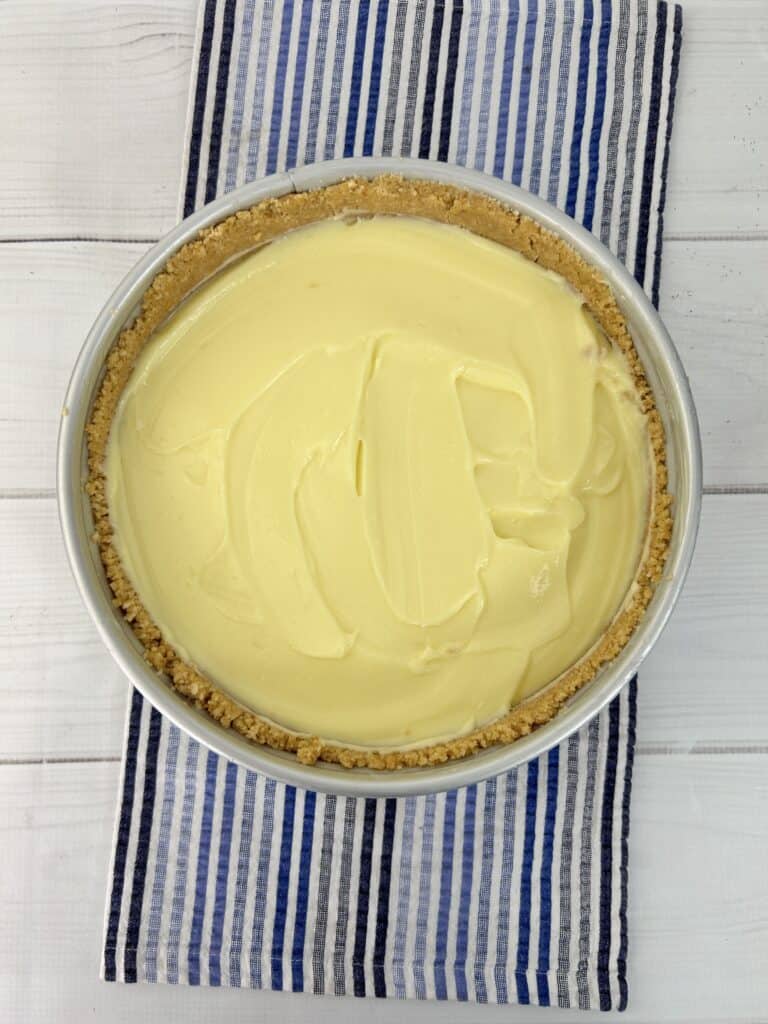 No Bake Banana Pudding Cheesecake second steps