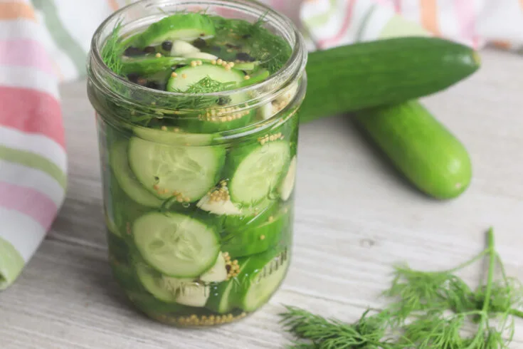 jar of Garlic and Dill Refrigerator Pickles