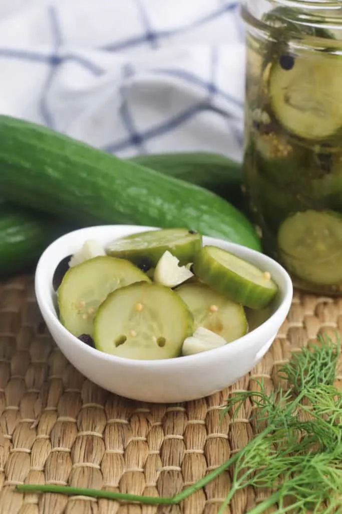 bowl pickles and garlic
