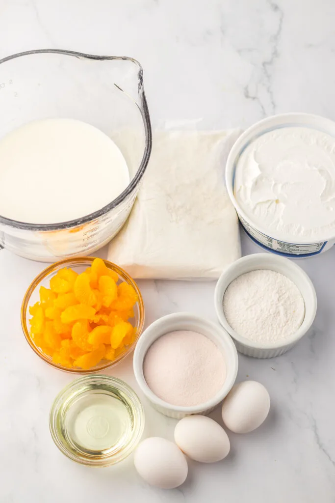 ingredients for Orange Poke Cake