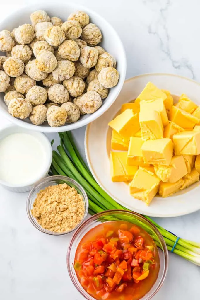 Ingredients for a cheesy meatballs