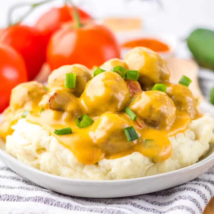 ready to serve Nacho Meatballs