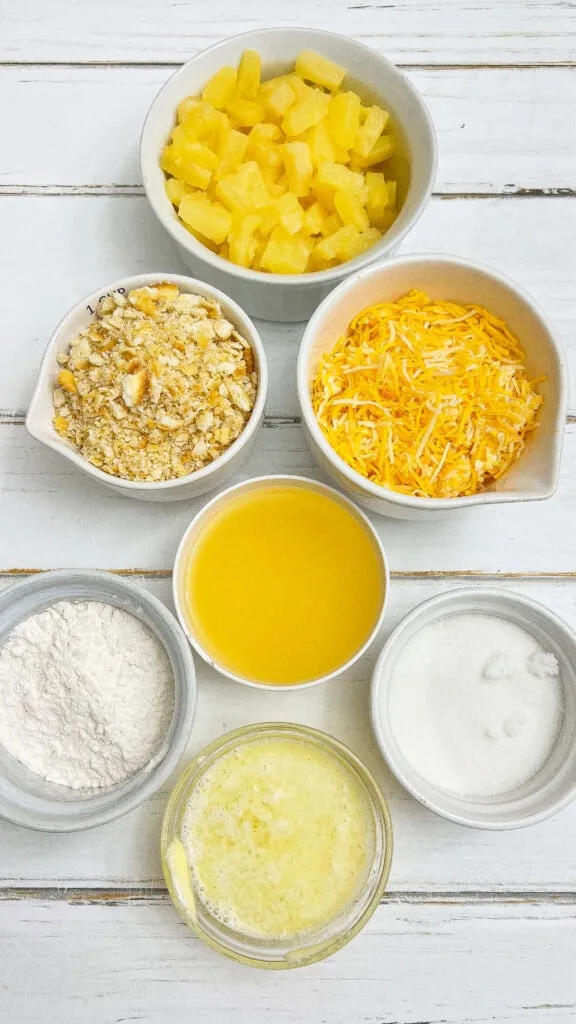 Ingredients for pineapple casserole