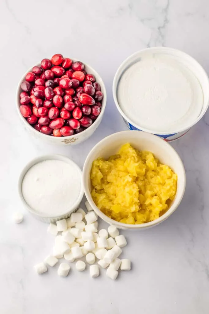 Ingredients for Cranberry Fluff Salad