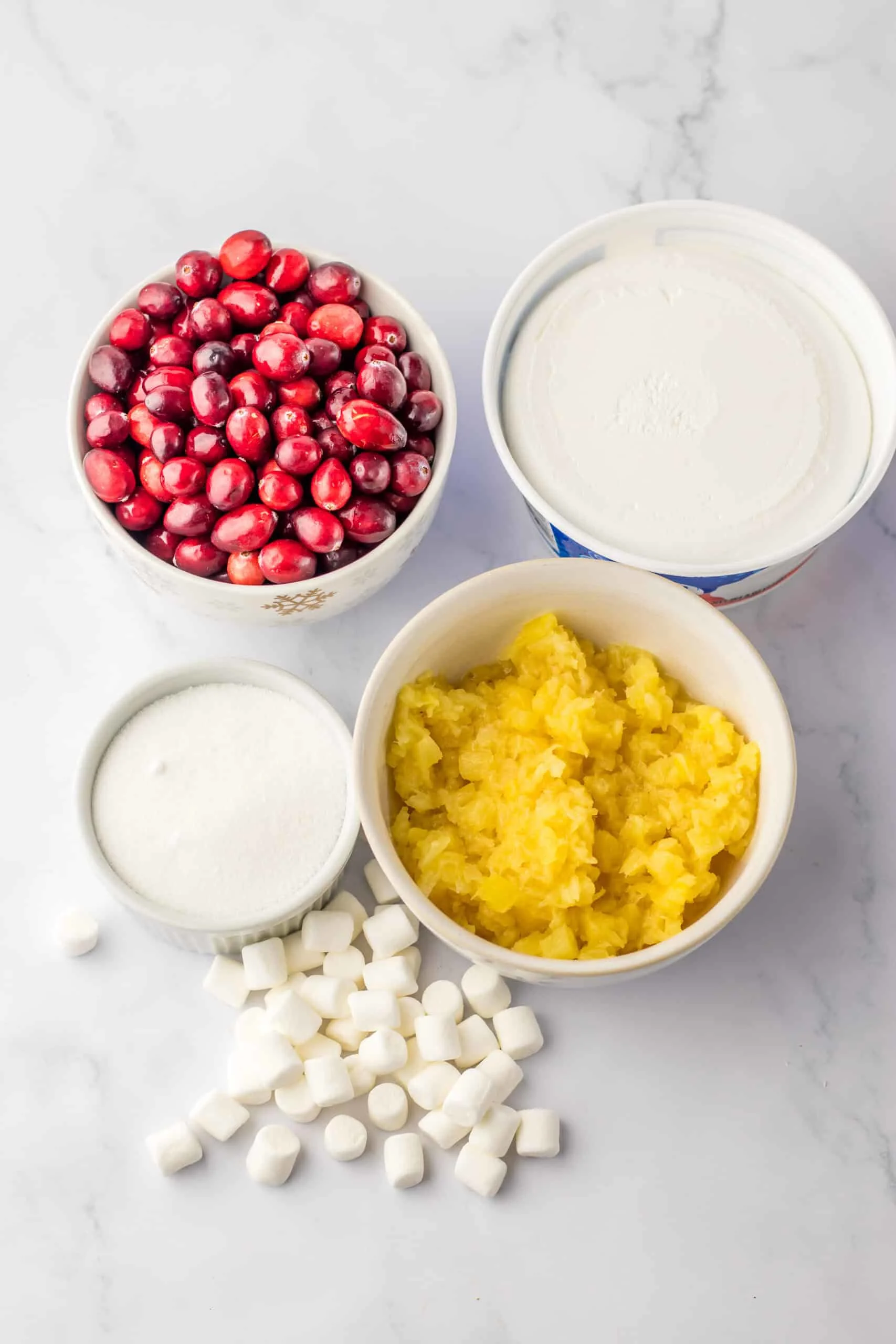 Ingredients for Cranberry Fluff Salad
