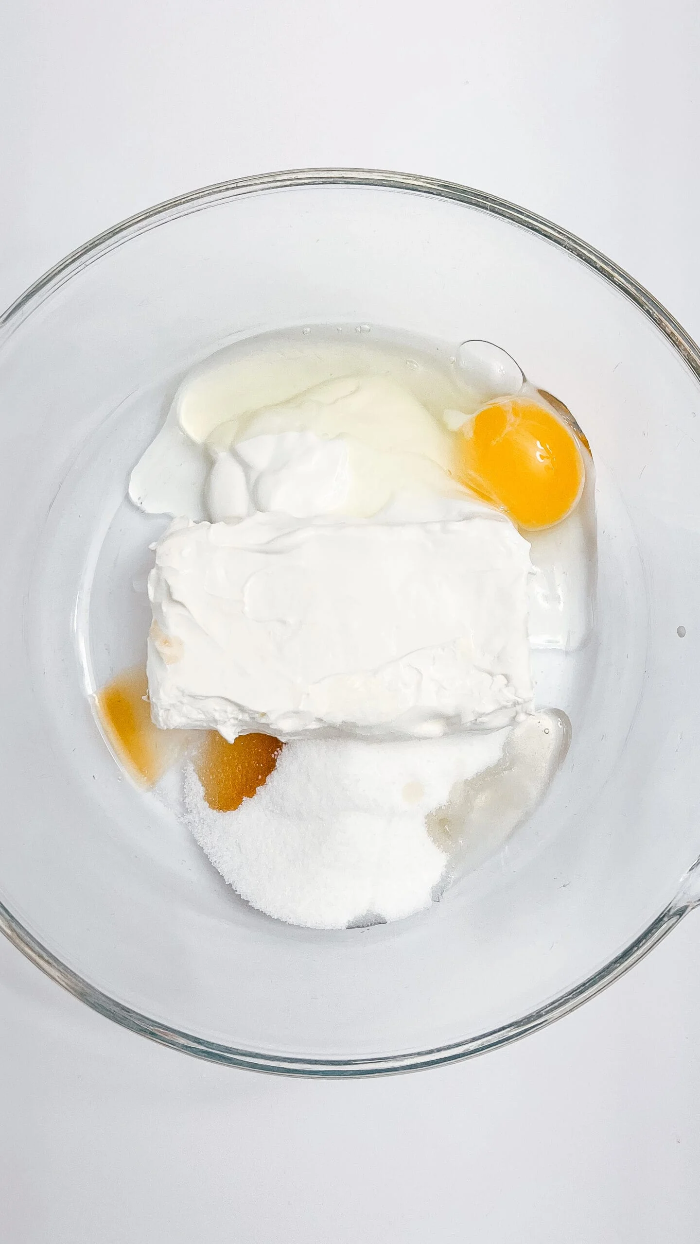 Mix ingredients to make the cheesecake