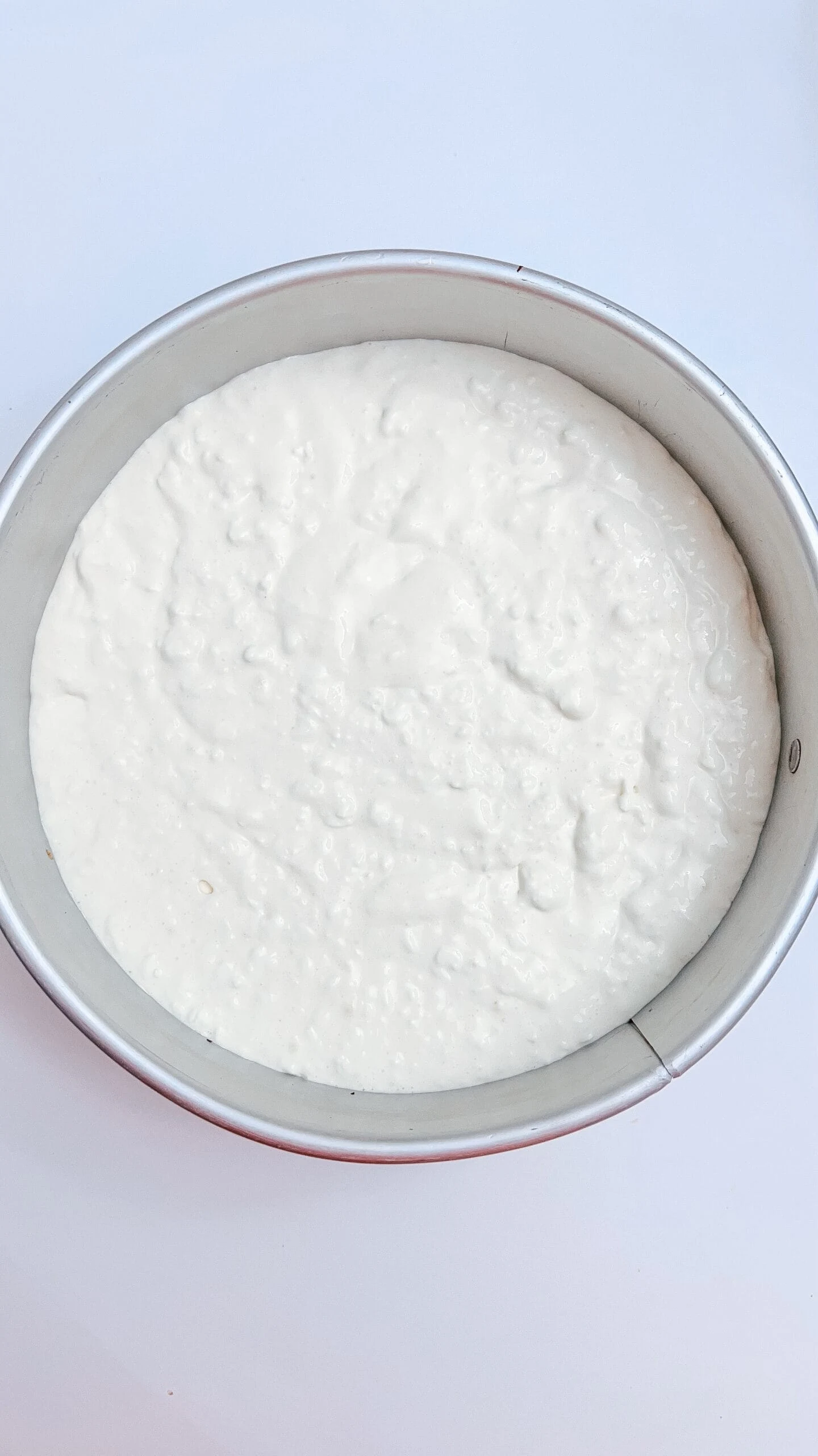 making the filling poured over crust