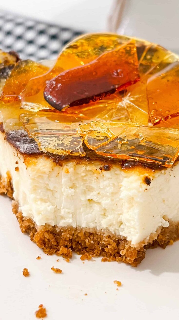 Slice of Crème Brûlée Cheesecake