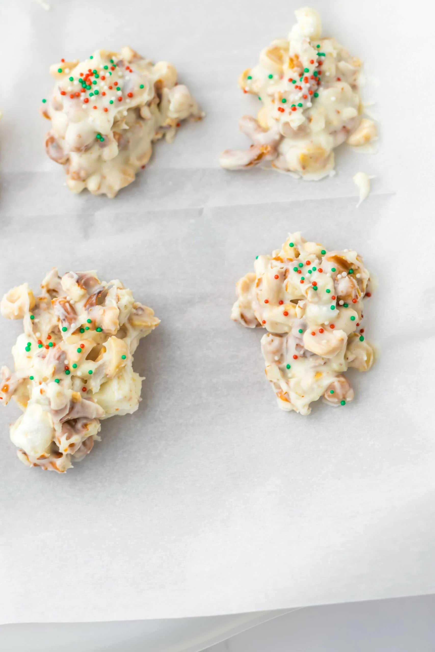 dollops of slow cooker candy on parchment