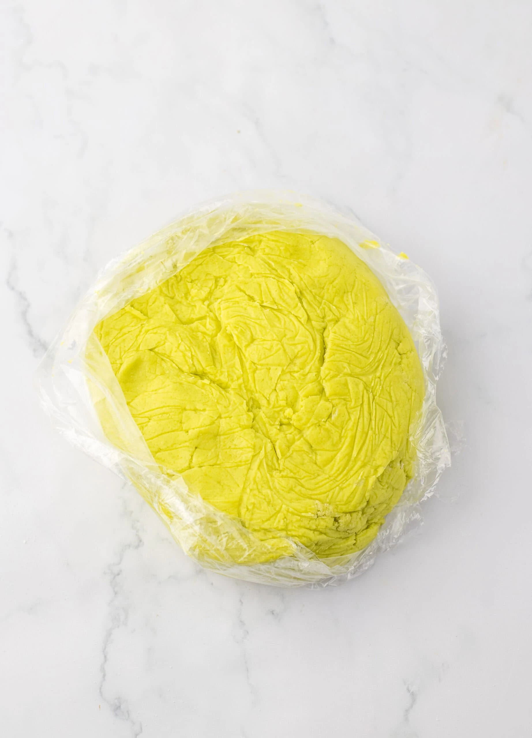 cookie dough wrapped in saran wrap