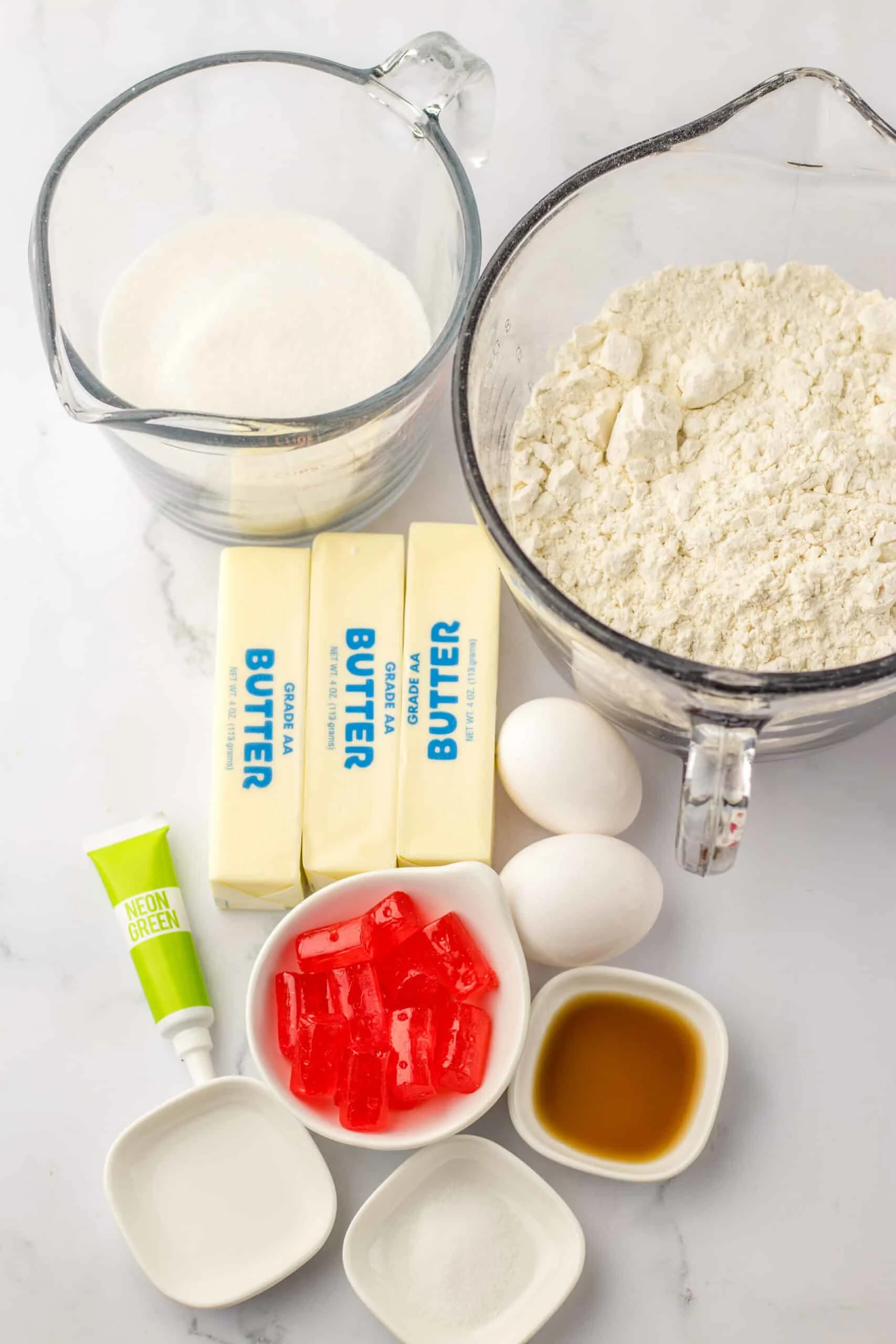 ingredients for Grinch Cookies