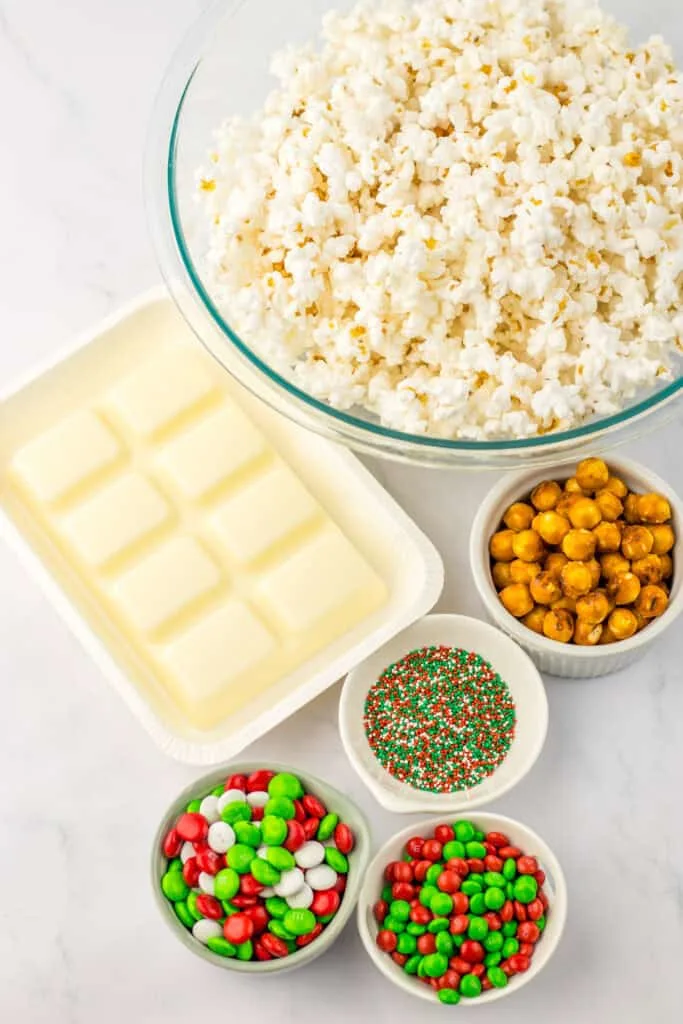 ingredients for christmas popcorn