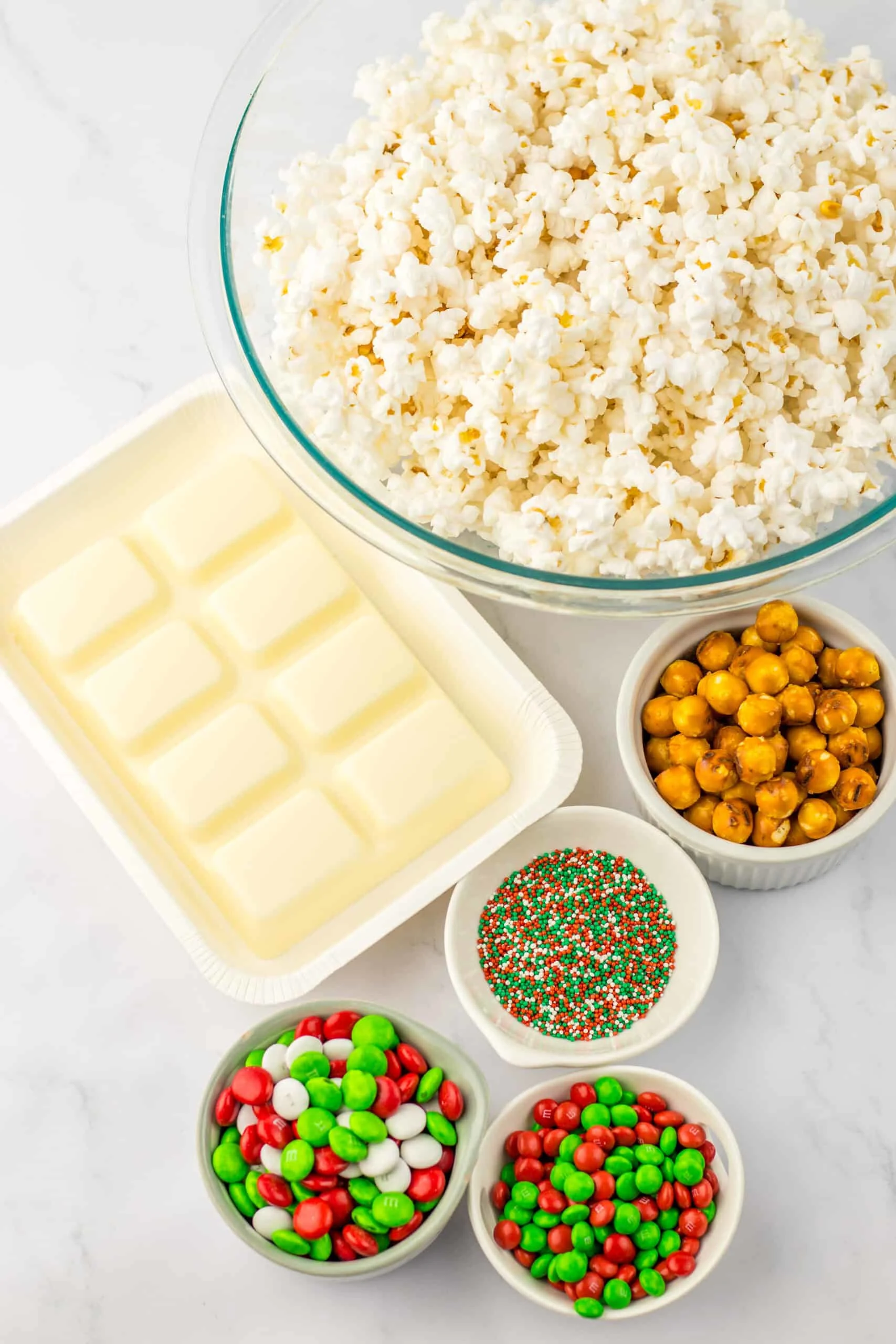 ingredients for christmas popcorn