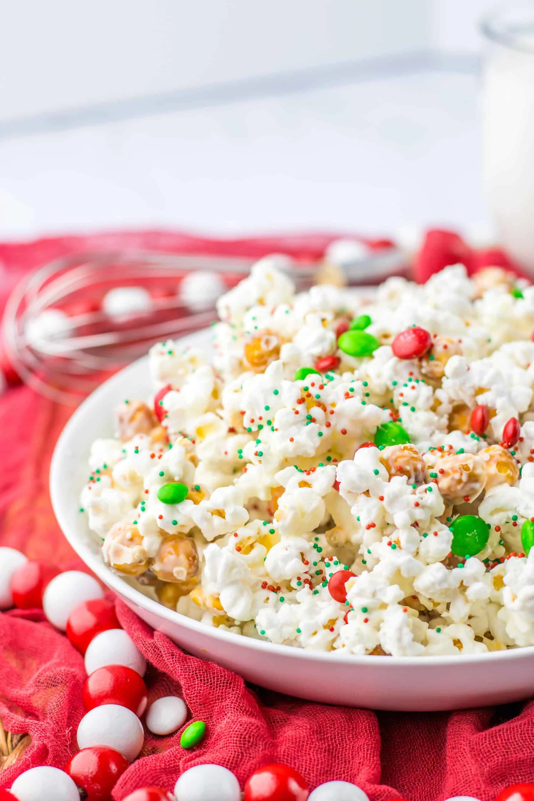 bowl filled with Christmas Popcorn