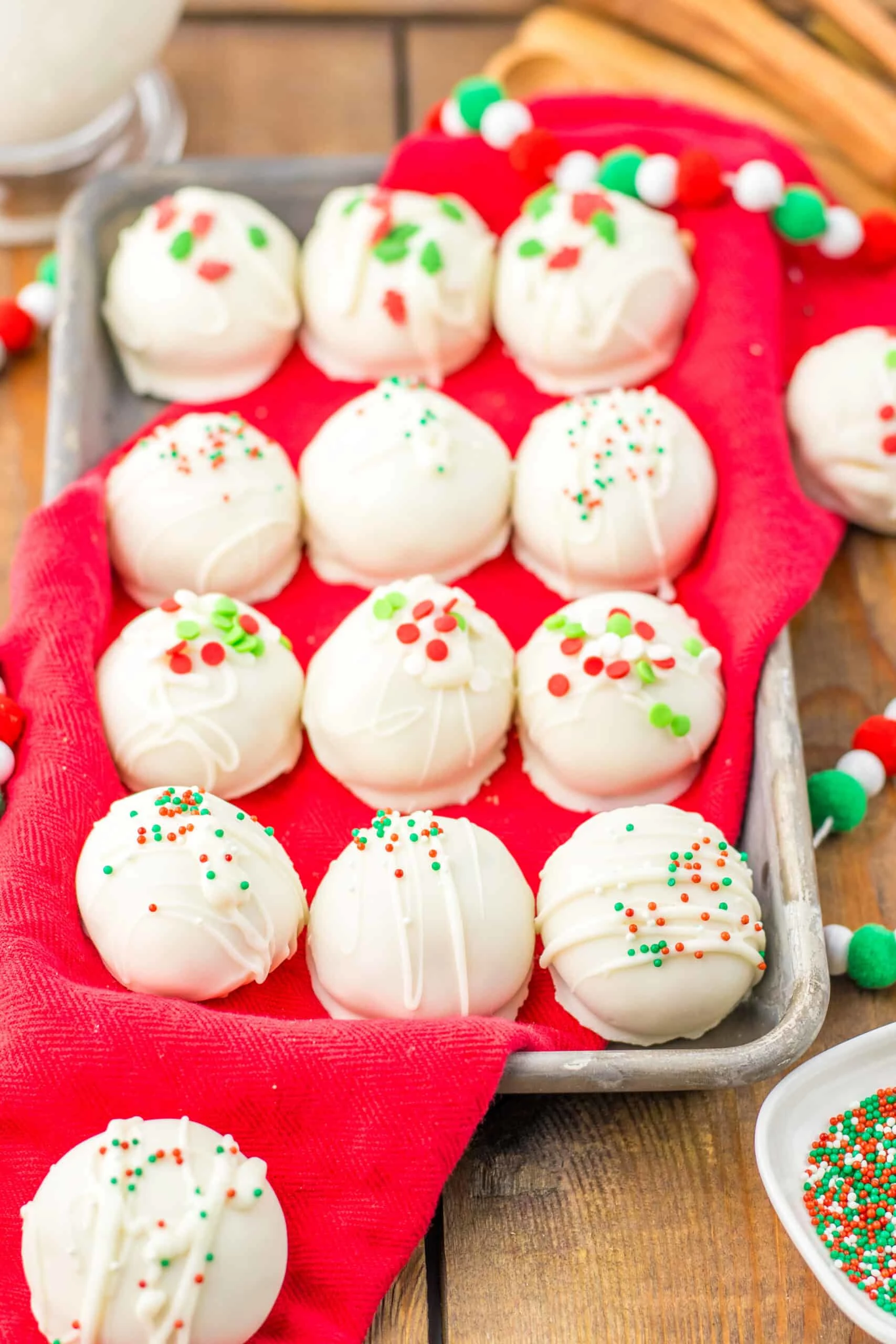 tray of sugar cookie truffles
