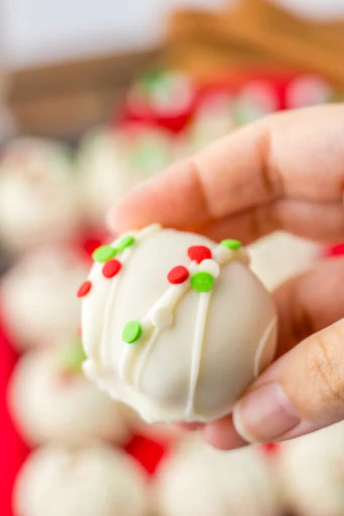 hand holding sugar cookie truffle