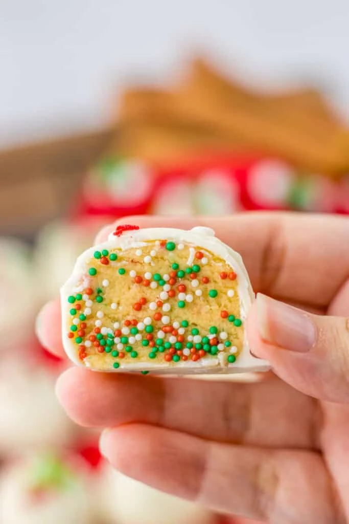 Inside of sugar cookie truffle