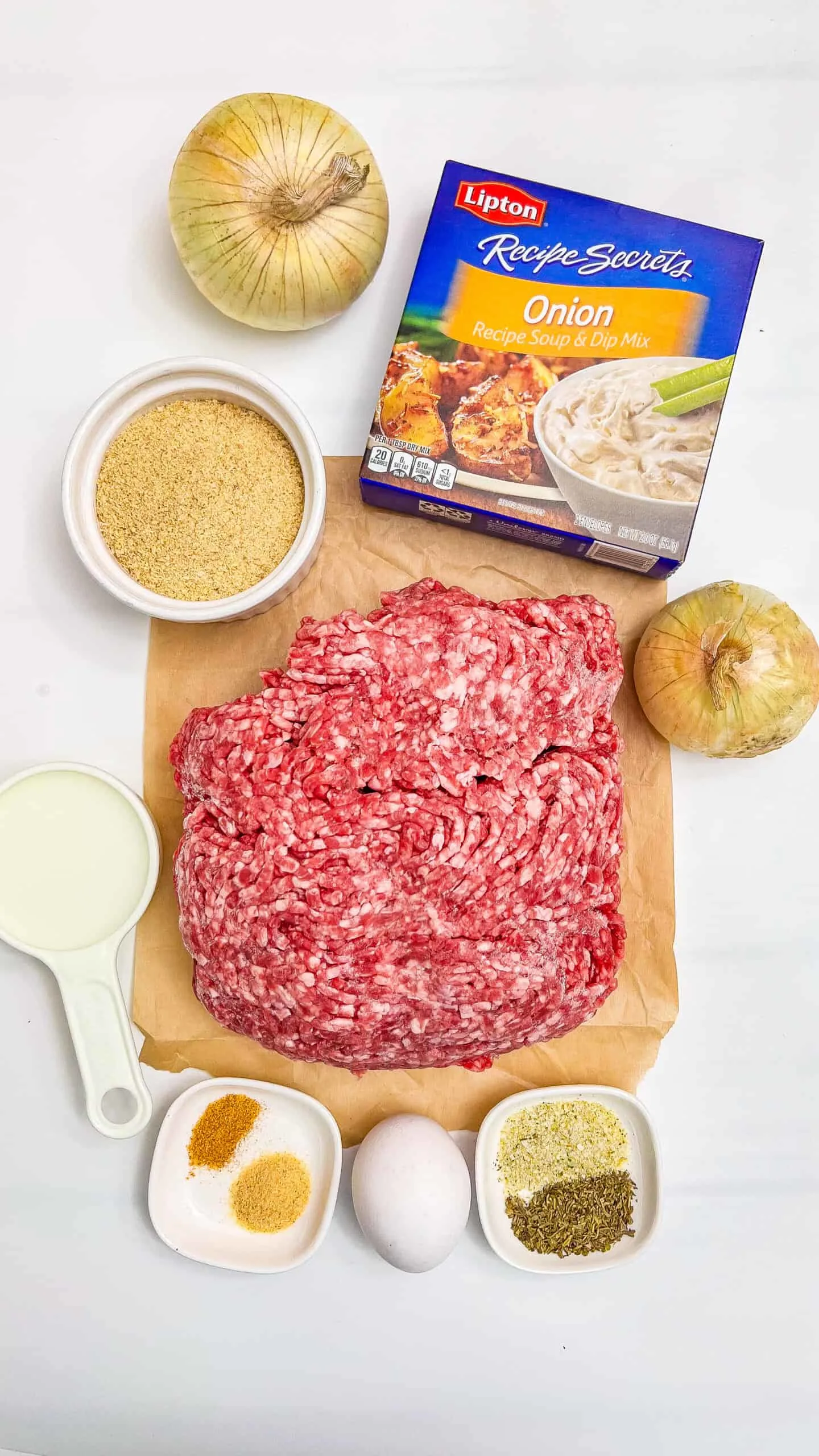 Ingredients for French Onion Meatloaf