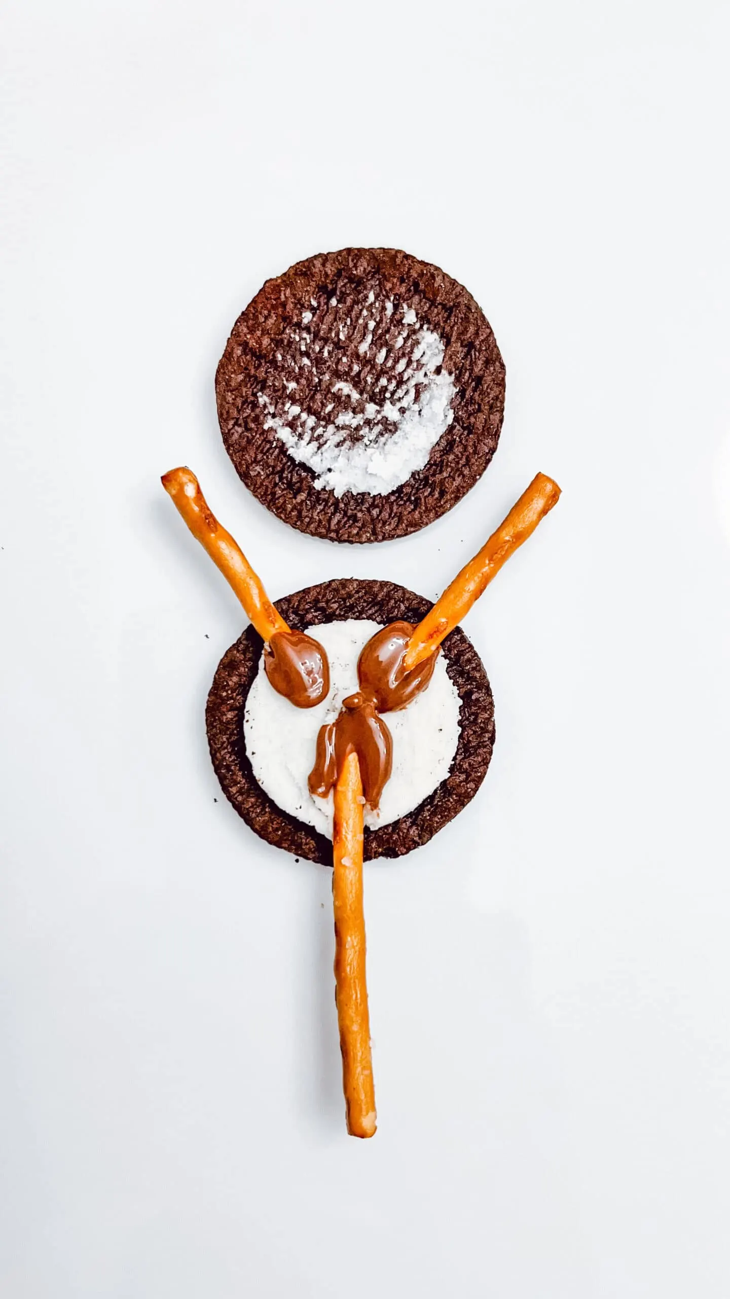 Making the reindeer pop with oreos