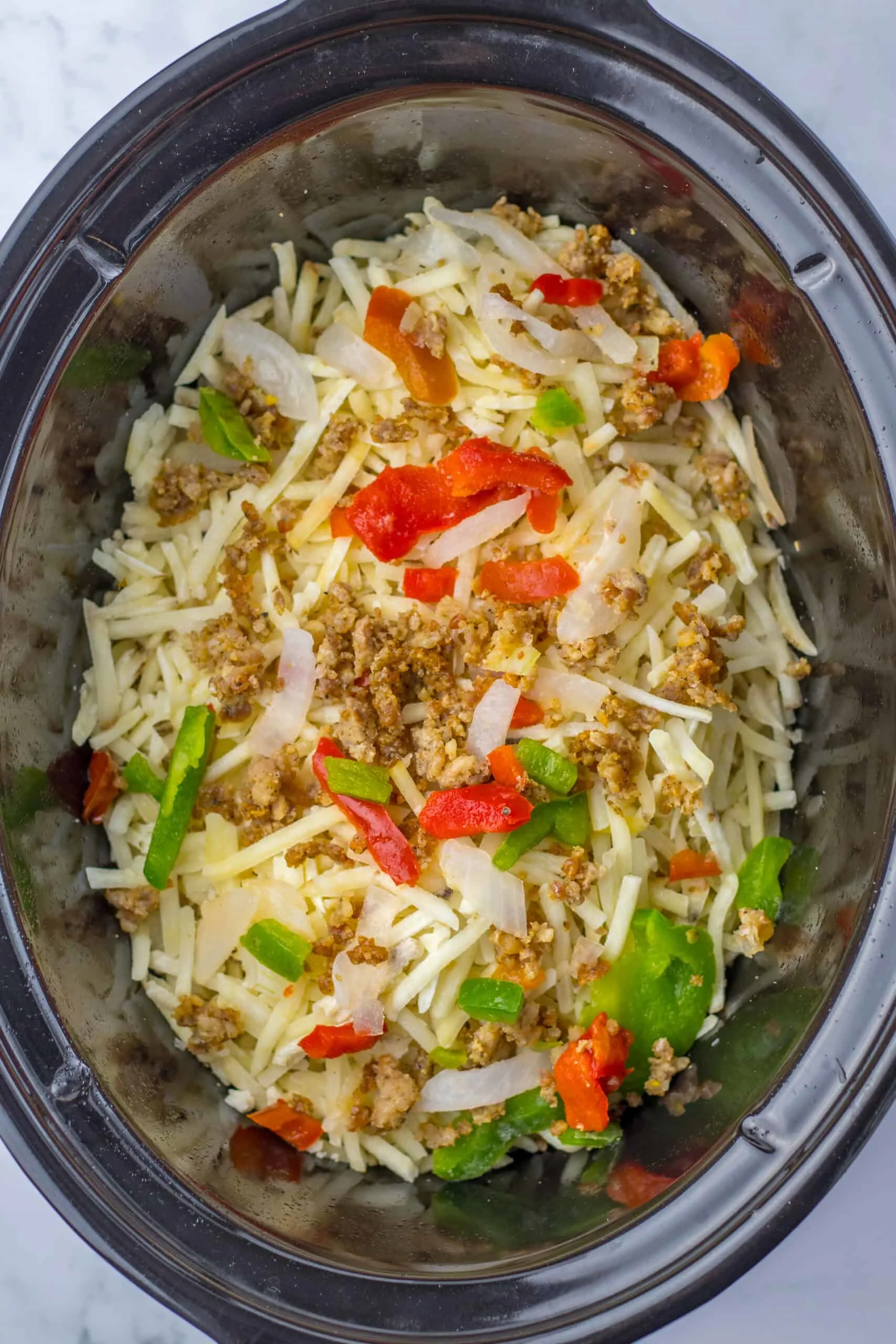 layer ingredients in slow cooker