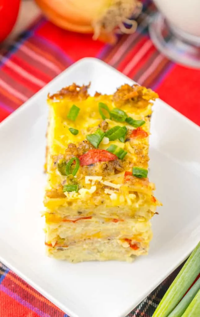 one serving of breakfast casserole