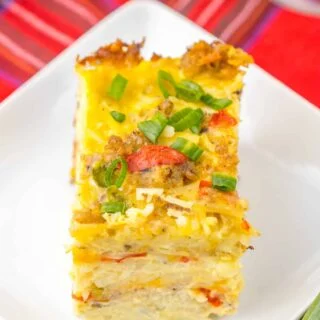 one serving of breakfast casserole