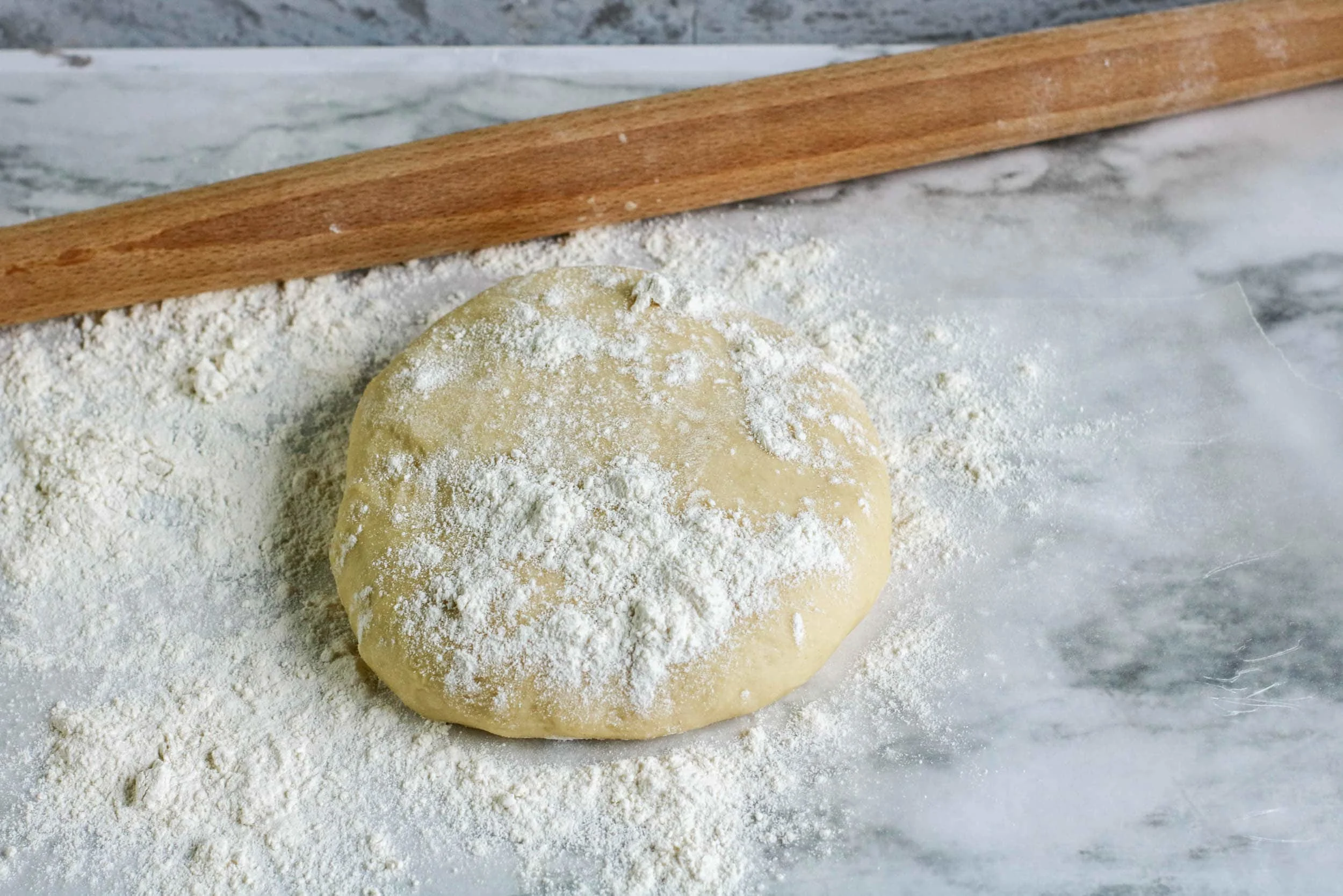 punch down dough, rolling pin