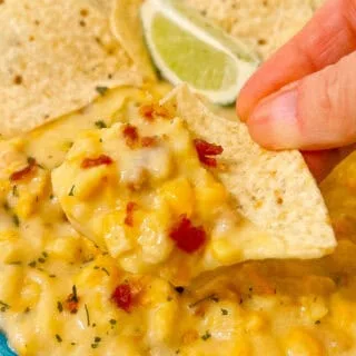 chip serving dipped corn dip