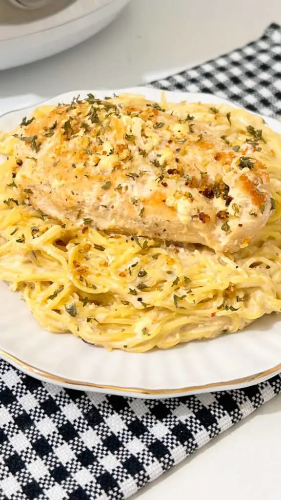 Creamy Angel Chicken cooked in slow cooker