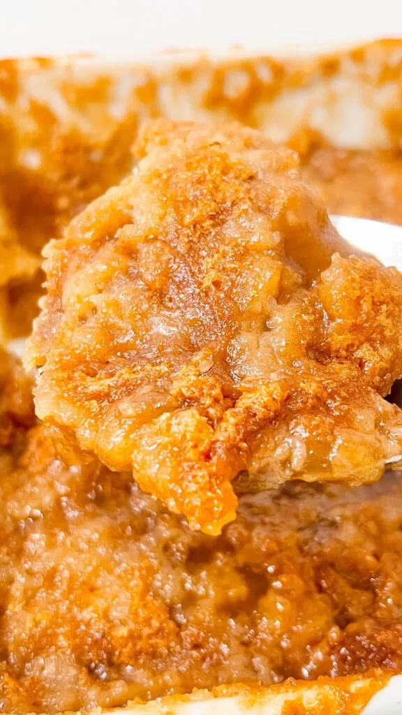 Just baked and served cobbler