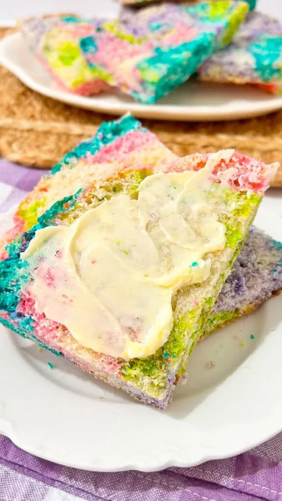 swirl sourdough bread slathered with butter