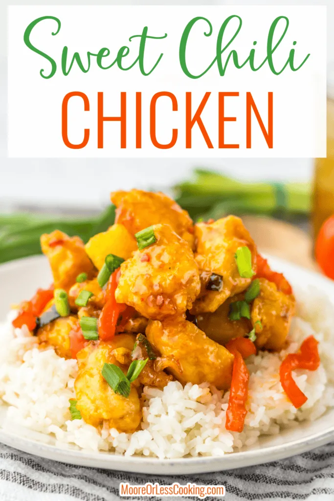 Sweet Chili Chicken with rice and vegetables.