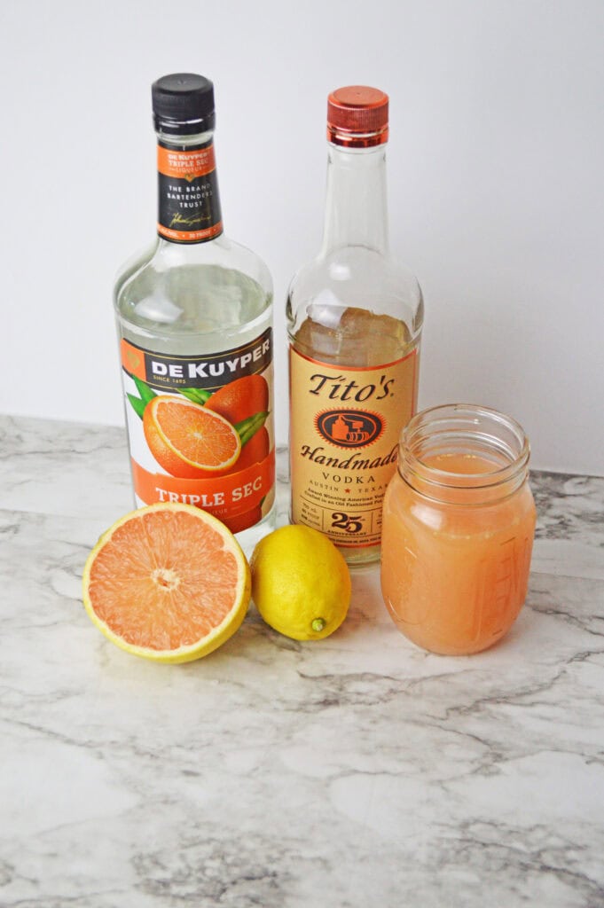 ingredients for grapefruit martini