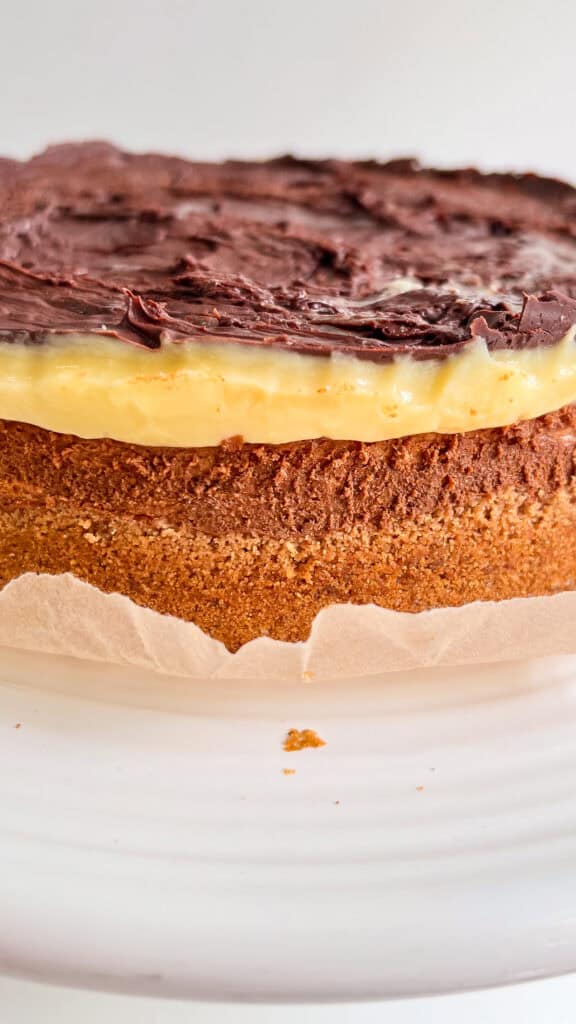 Finished Boston Cream Pie Cheesecake
