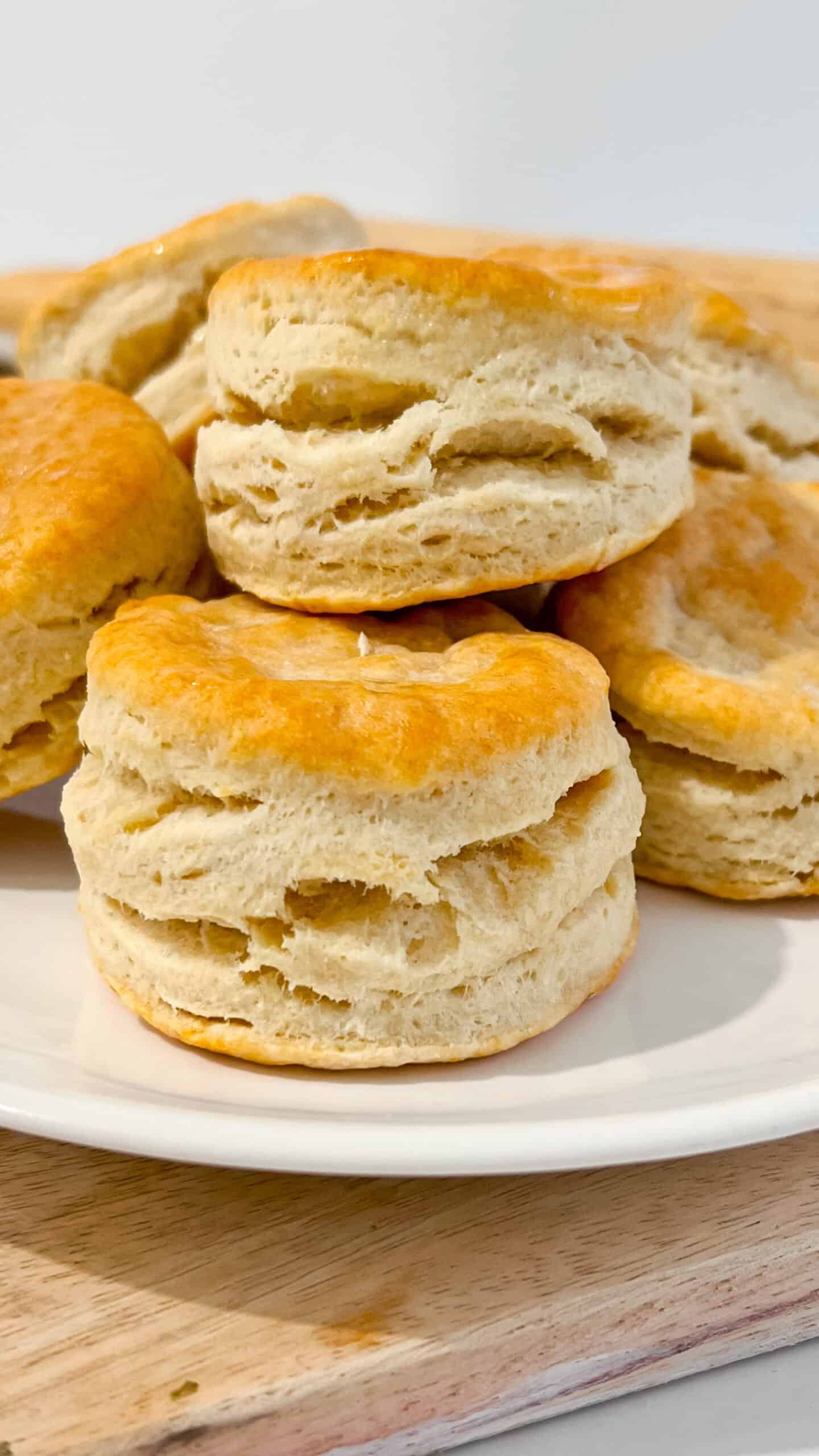 These Sourdough Discard Buttermilk Biscuits are everything you want in a homemade biscuit &mdash; tall, flaky, buttery, and incredibly tender! via @Mooreorlesscook
